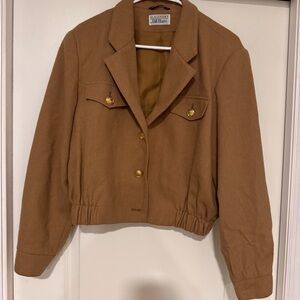 Vintage Bill Blass Cropped Camel Blazer